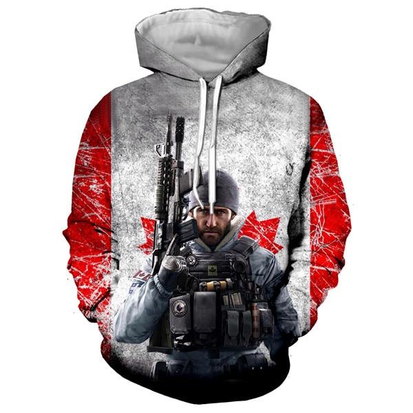 Unisex 3D Print Rainbow Six Siege Men Sweatshirts Hip Hop Game Hoodie