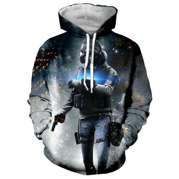 Unisex 3D Print Rainbow Six Siege Men Sweatshirts Hip Hop Hoodie