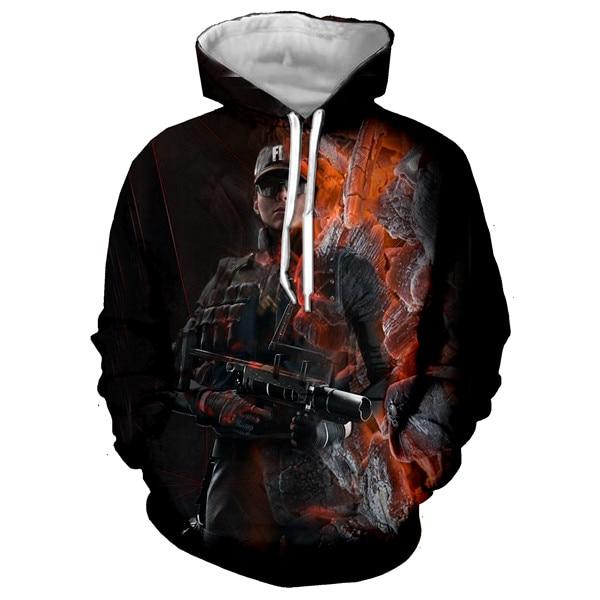 Unisex 3D Print Rainbow Six Siege Men Sweatshirts Hip Hop Hoodie