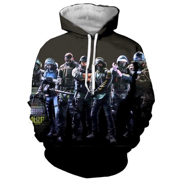 Unisex 3D Print Rainbow Six Siege Men Sweatshirts Hip Hop Hoodie