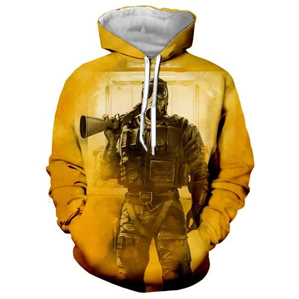 Unisex 3D Print Rainbow Six Siege Men Sweatshirts Hip Hop Hoodie