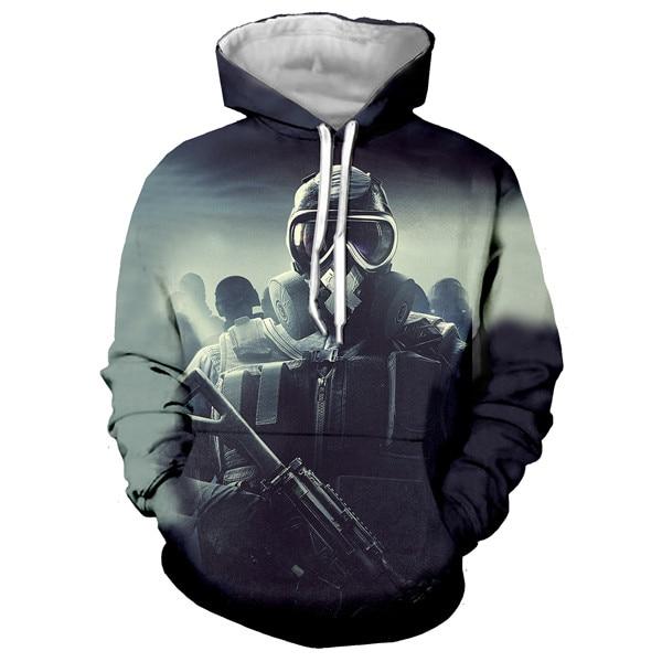 Unisex 3D Print Rainbow Six Siege Men Sweatshirts Hip Hop Hoodie