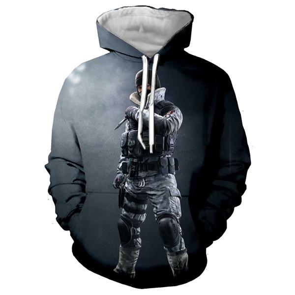 3D Printed Rainbow Six Siege Sweatshirts Unisex Military Hoodies
