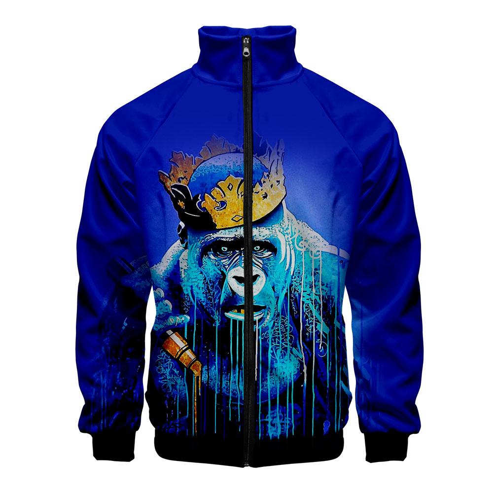 Animal Hoodie —— Colorful 3D Printed Cartoon Orangutan Zip Up Jacket