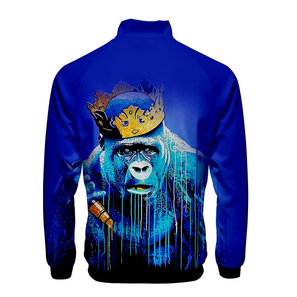 Animal Hoodie —— Colorful 3D Printed Cartoon Orangutan Zip Up Jacket