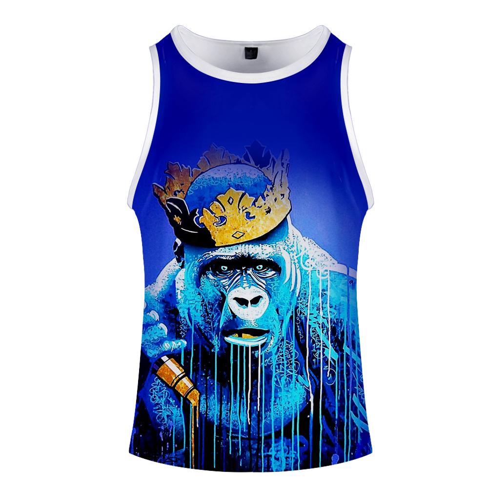 Men‘s Colorful 3D Print Cartoon Orangutan Vest
