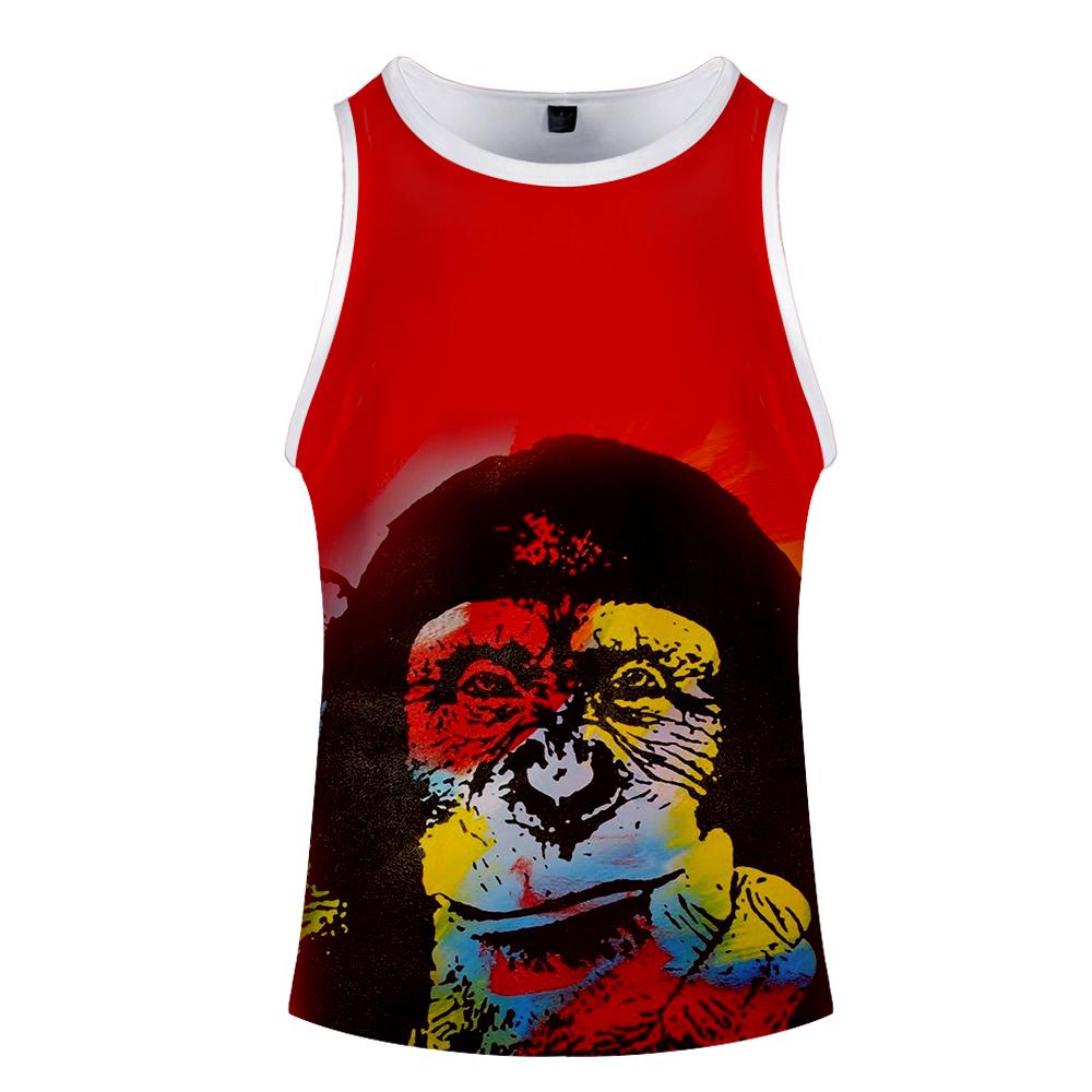 Men‘s Colorful 3D Print Cartoon Orangutan Vest