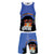 Men's Colorful 3D Print Cartoon Orangutan Vest and Shorts Two-piece Set