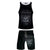 Men‘s Fashionable Black 3D Print Orangutan Vest and Shorts Two-piece Set