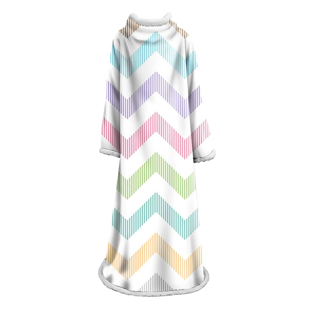 3D Digital Printed Blanket With Sleeves-Geometric Designs Blanket Robe