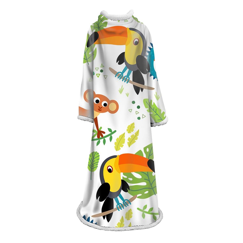 3D Digital Cartoon Printed Blanket With Sleeves-Cute Blanket Robe
