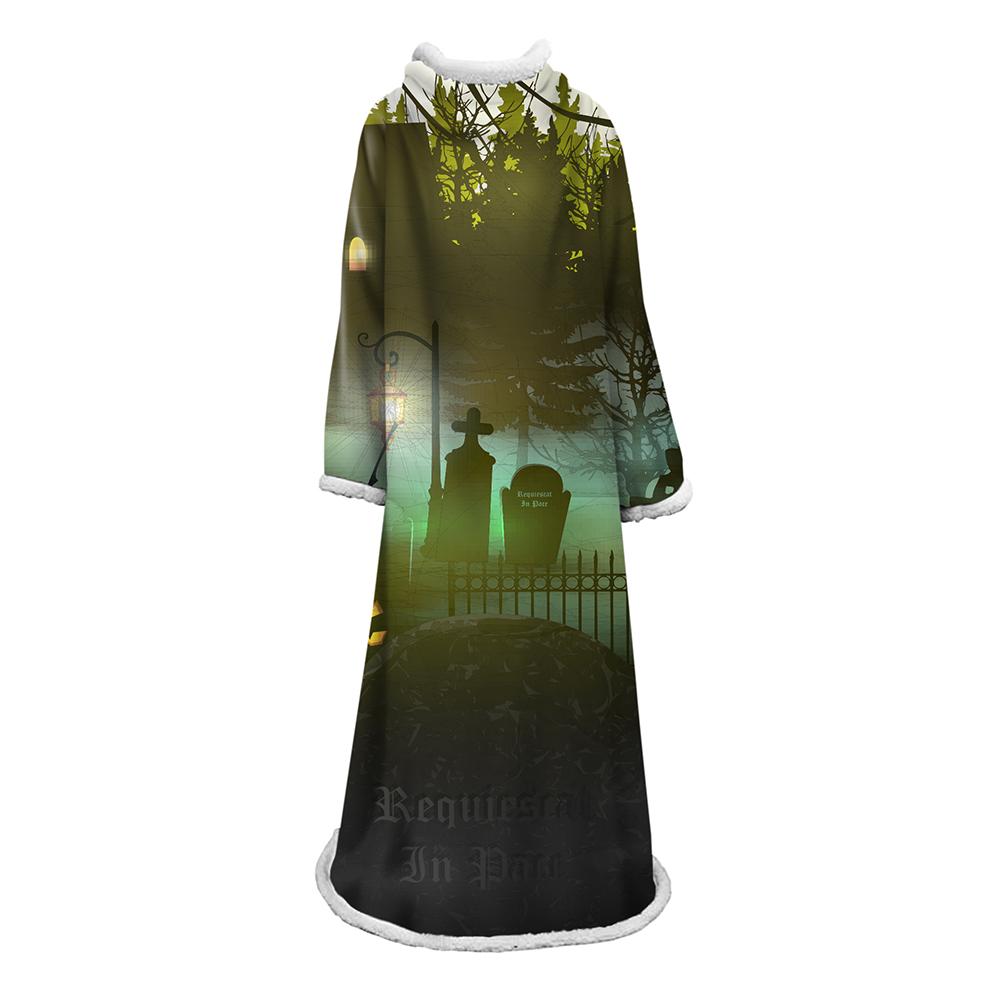 3D Digital Printed Blanket With Sleeves-Blanket Robe Halloween Party