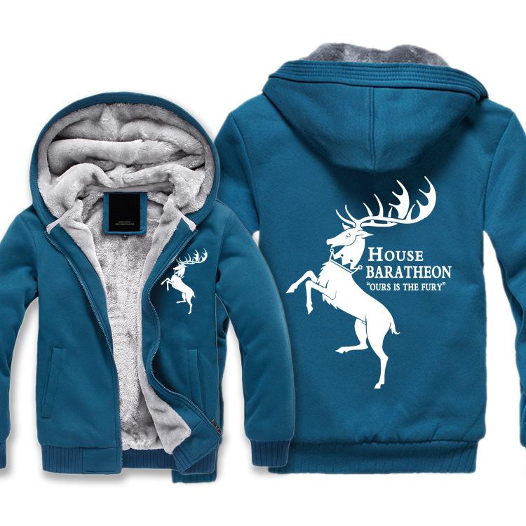 Game of Thrones Jackets - Solid Color Ours Is the Fury Icon Fleece Jacket