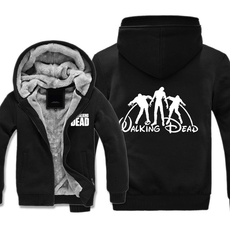 The Walking Dead Jackets - Solid Color The Walking Dead Movie Zombie Icon Fleece Jacket
