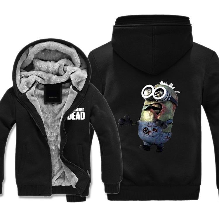 The Walking Dead Jackets - Solid Color The Walking Dead Movie Minions Zombie Icon Fleece Jacket