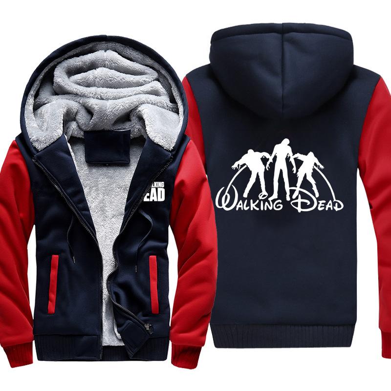 The Walking Dead Jackets - Solid Color The Walking Dead Movie Zombie Icon Fleece Jacket