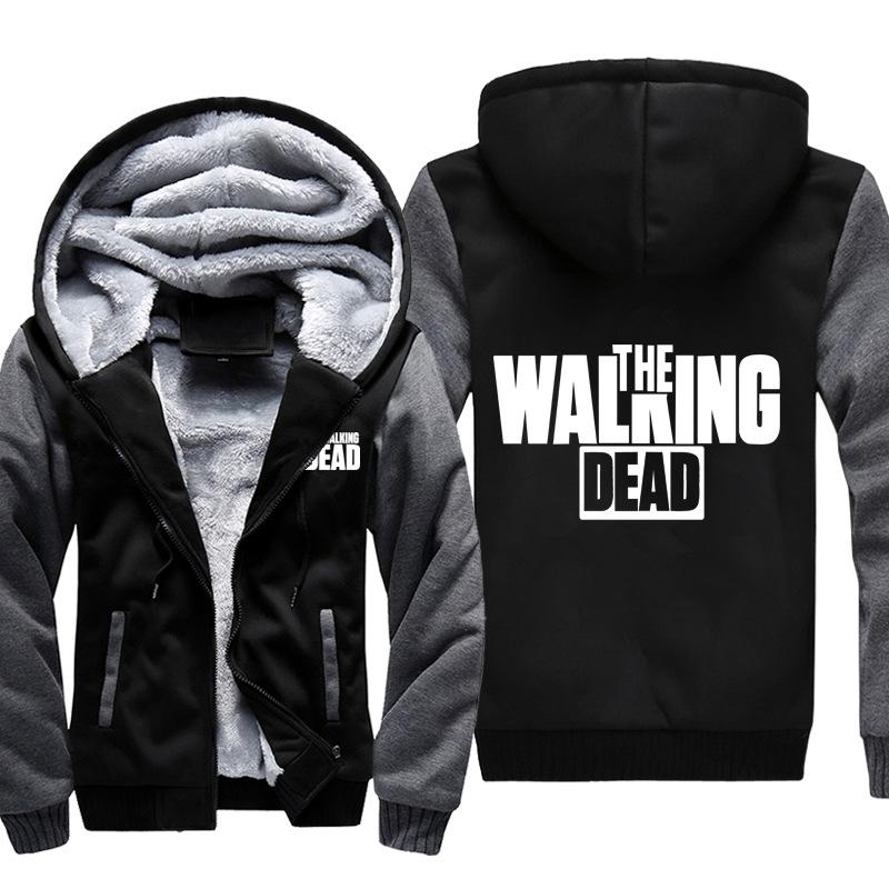 The Walking Dead Jackets - Solid Color The Walking Dead Movie Logo Icon Fleece Jacket