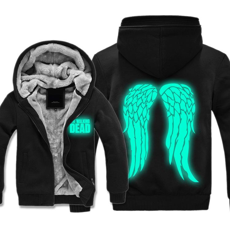 The Walking Dead Jackets - Solid Color The Walking Dead Movie Luminous Wing Icon Fleece Jacket