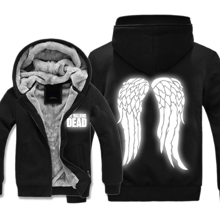 The Walking Dead Jackets - Solid Color The Walking Dead Movie Luminous Wing Icon Fleece Jacket