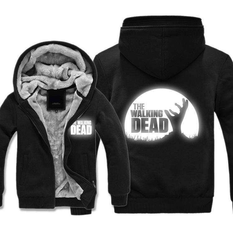 The Walking Dead Jackets - Solid Color The Walking Dead Movie Luminous Terror Hand Icon Fleece Jacket