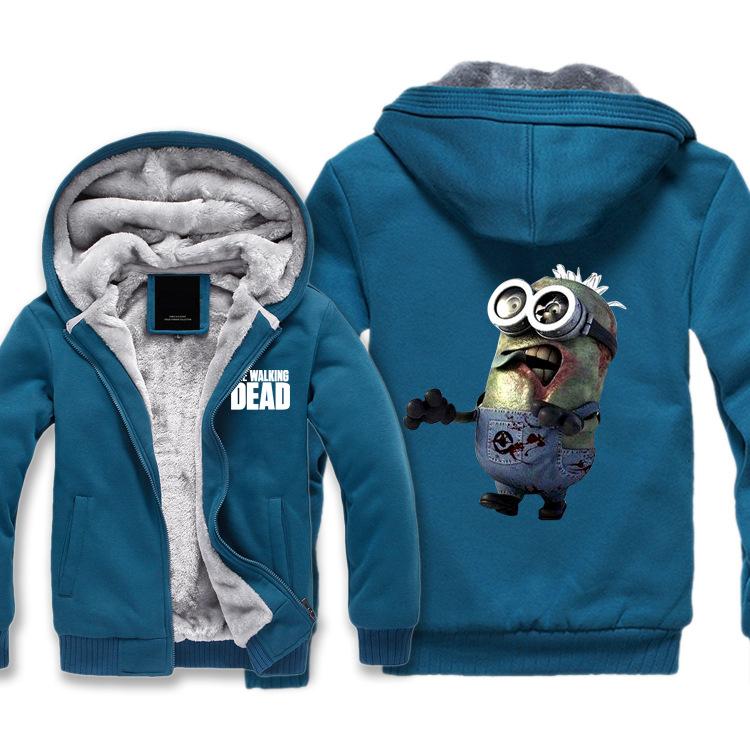 The Walking Dead Jackets - Solid Color The Walking Dead Movie Minions Zombie Icon Fleece Jacket