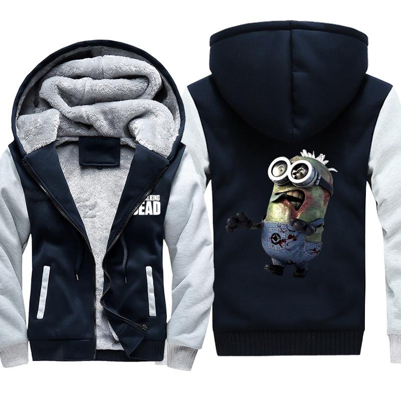 The Walking Dead Jackets - Solid Color The Walking Dead Movie Minions Zombie Icon Fleece Jacket