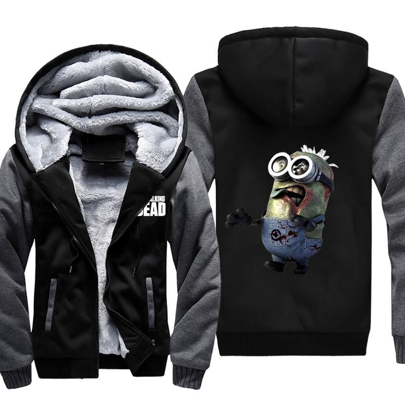 The Walking Dead Jackets - Solid Color The Walking Dead Movie Minions Zombie Icon Fleece Jacket