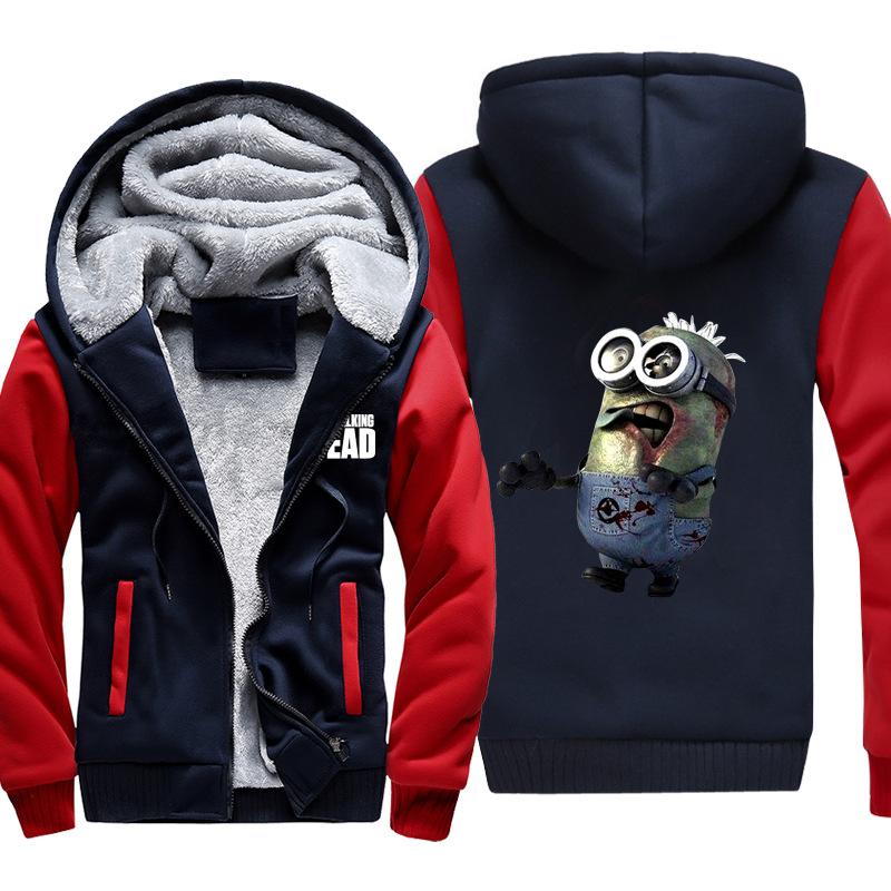 The Walking Dead Jackets - Solid Color The Walking Dead Movie Minions Zombie Icon Fleece Jacket