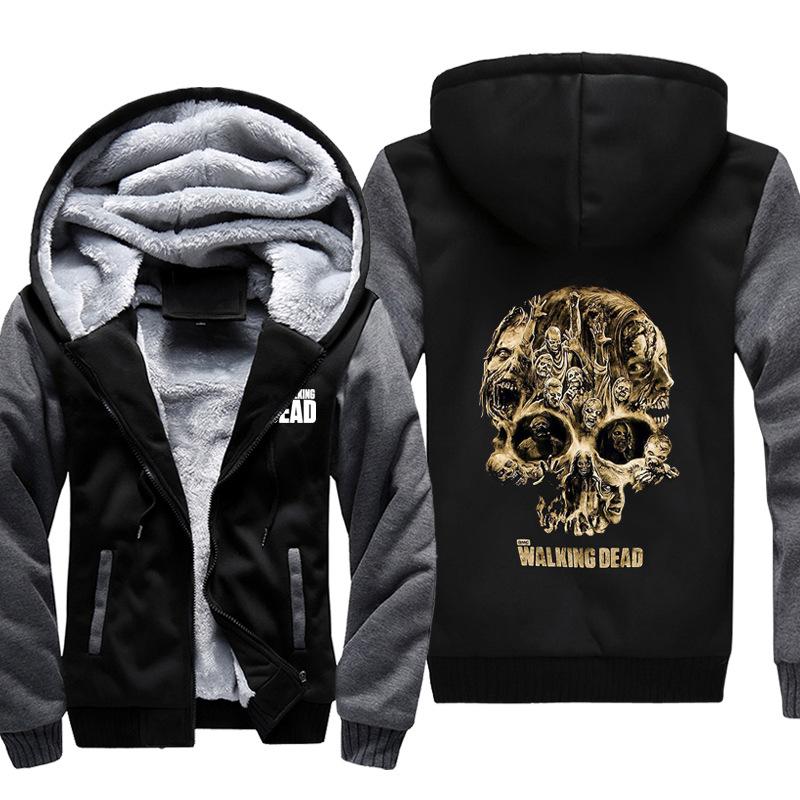 The Walking Dead Jackets - Solid Color The Walking Dead Skull Icon Fleece Jacket