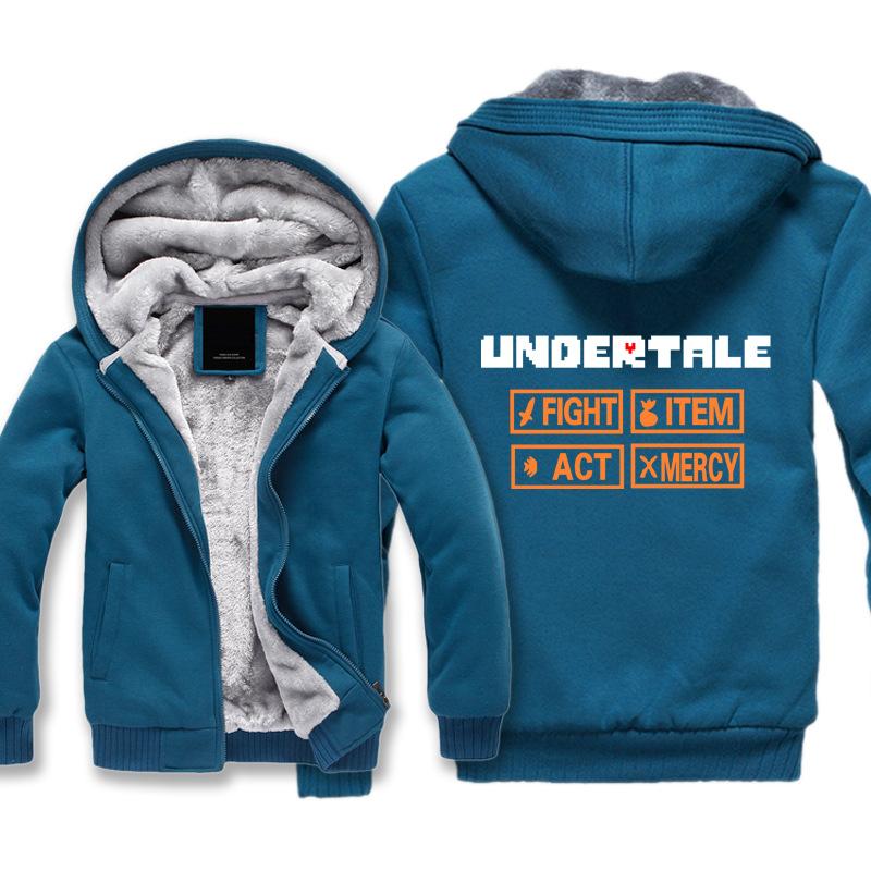 Undertale Jackets - Solid Color Undertale FIGHT ITEM ACT MERCY Super Cool Fleece Jacket