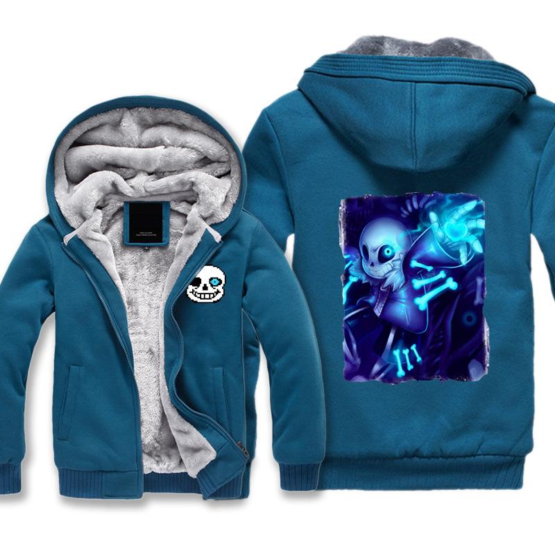 Undertale Jackets - Solid Color Undertale Throw The Bone Super Cool Fleece Jacket