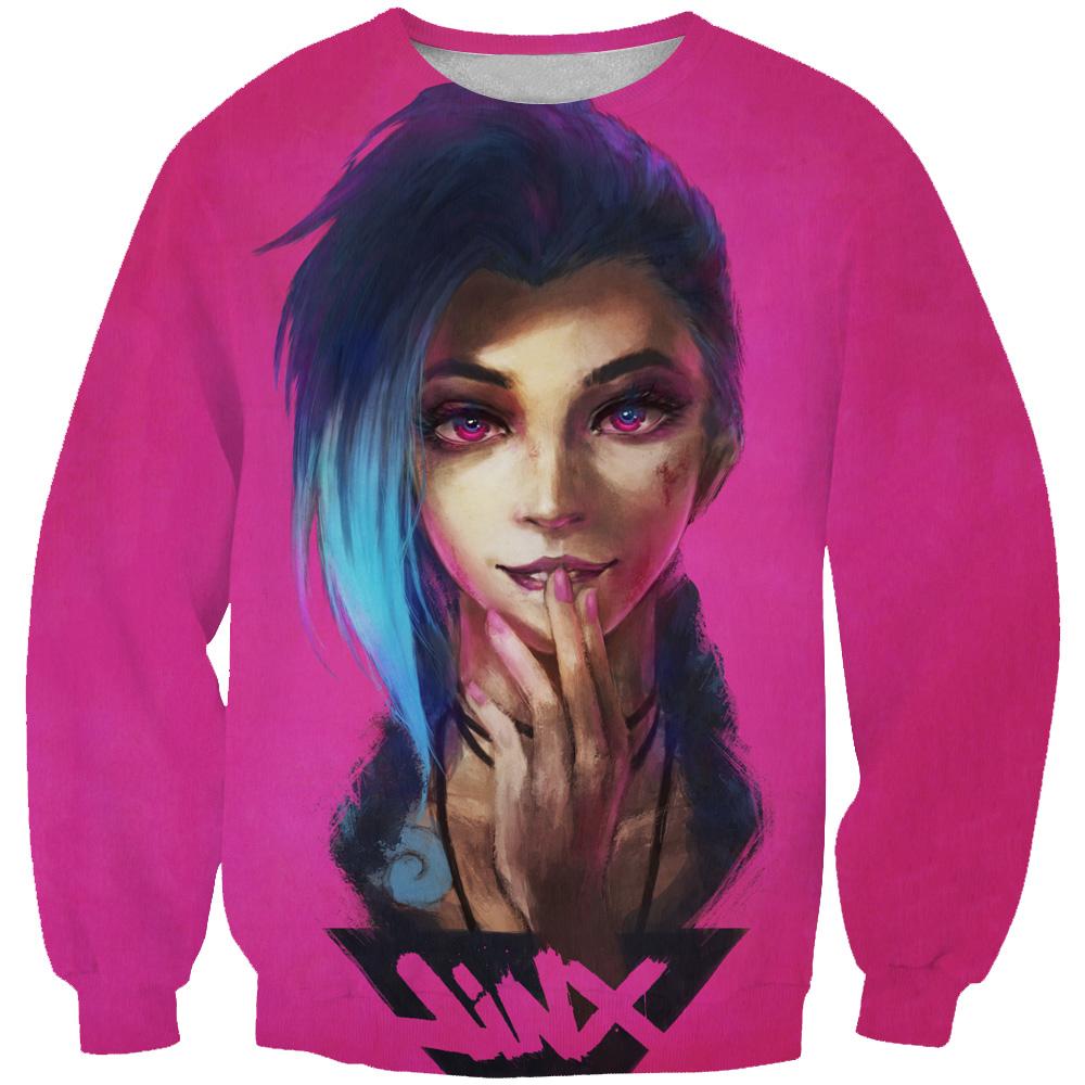 League of Legends Jinx Hoodies - Pullover Pink Jinx Hoodie