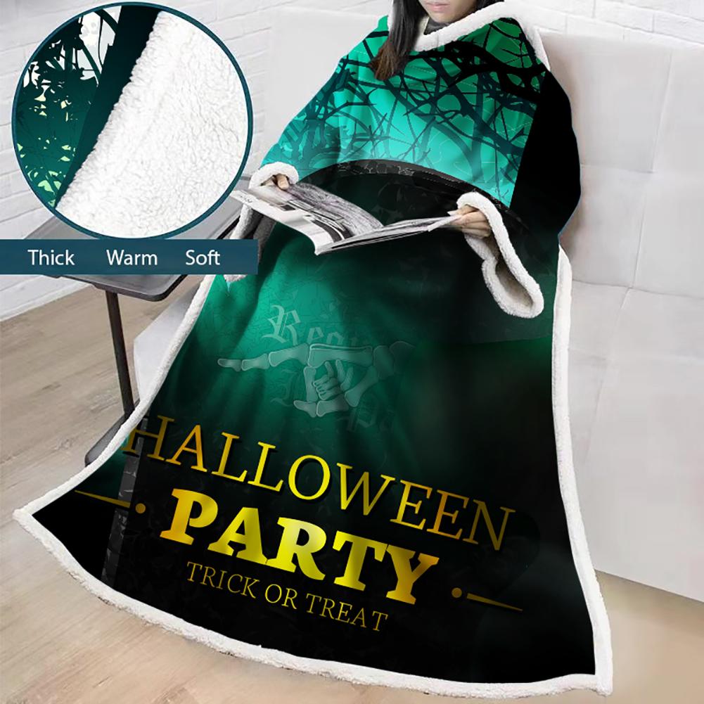 3D Digital Printed Blanket With Sleeves-Blanket Robe Halloween Party