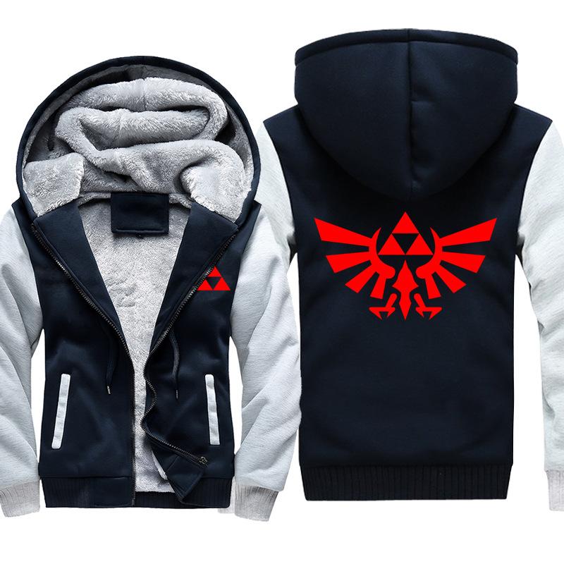 ZELDA Jackets - Solid Color ZELDA Link Red Logo Super Cool Fleece Jacket