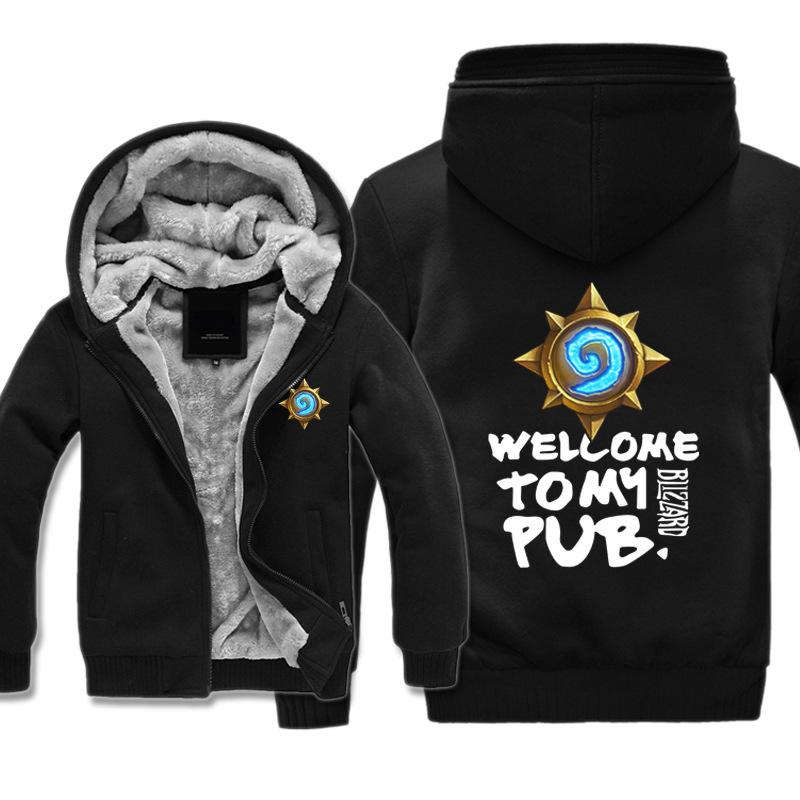 Hearthstone Jackets - Solid Color Hearthstone PUB Blue Logo Super Cool Fleece Jacket