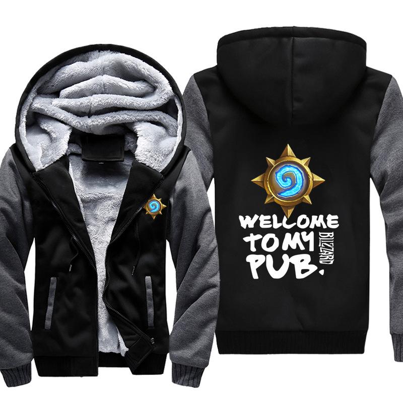 Hearthstone Jackets - Solid Color Hearthstone PUB Blue Logo Super Cool Fleece Jacket