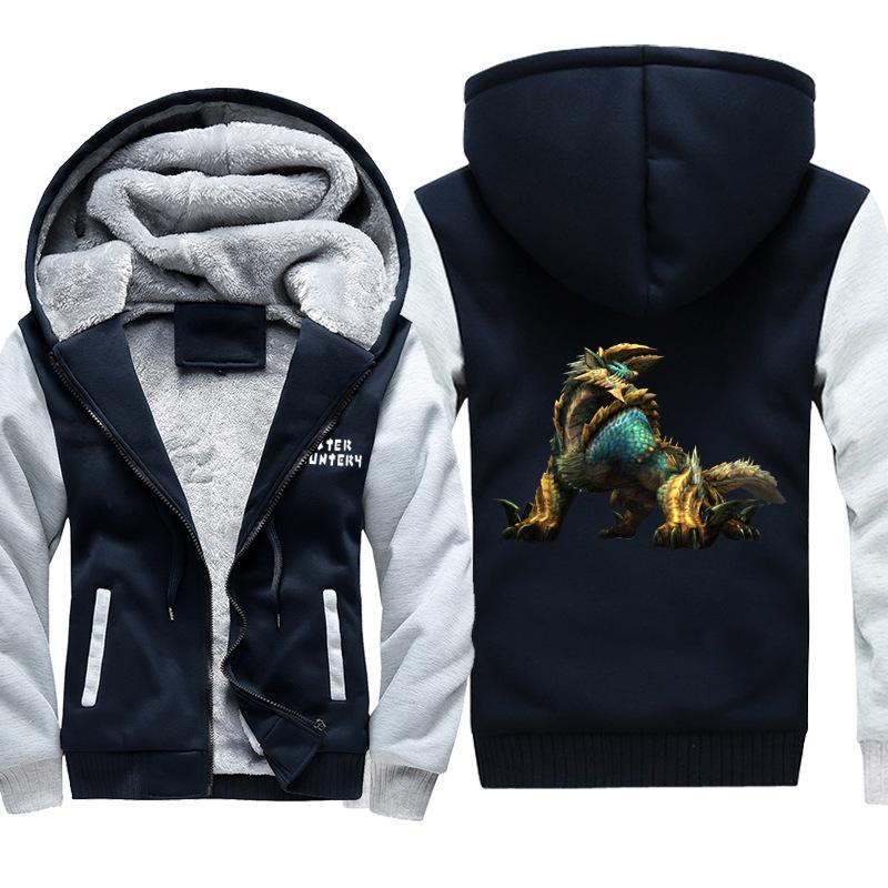 Monster Hunter Jackets - Solid Color Monster Hunter Game Ray Wolf Dragon Icon Super Cool Fleece Jacket