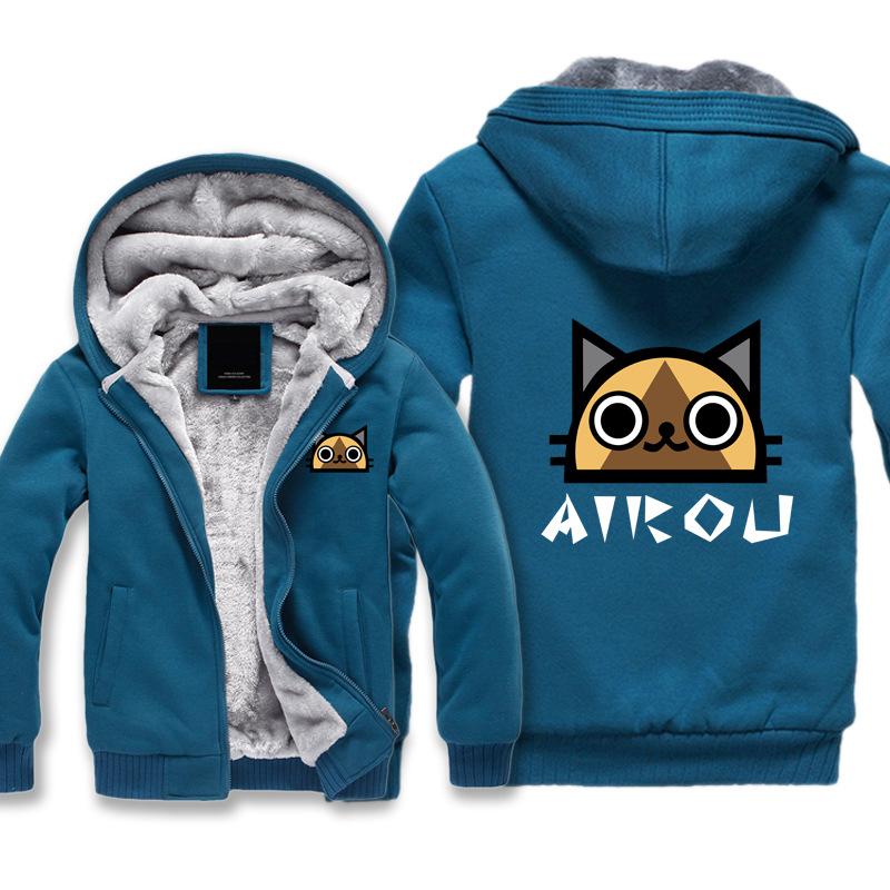 Monster Hunter Jackets - Solid Color Monster Hunter Game AIROU Icon Super Cool Fleece Jacket
