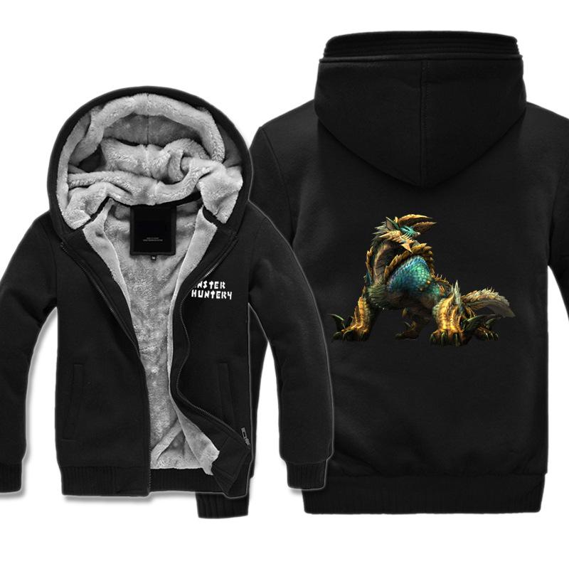 Monster Hunter Jackets - Solid Color Monster Hunter Game Ray Wolf Dragon Icon Super Cool Fleece Jacket