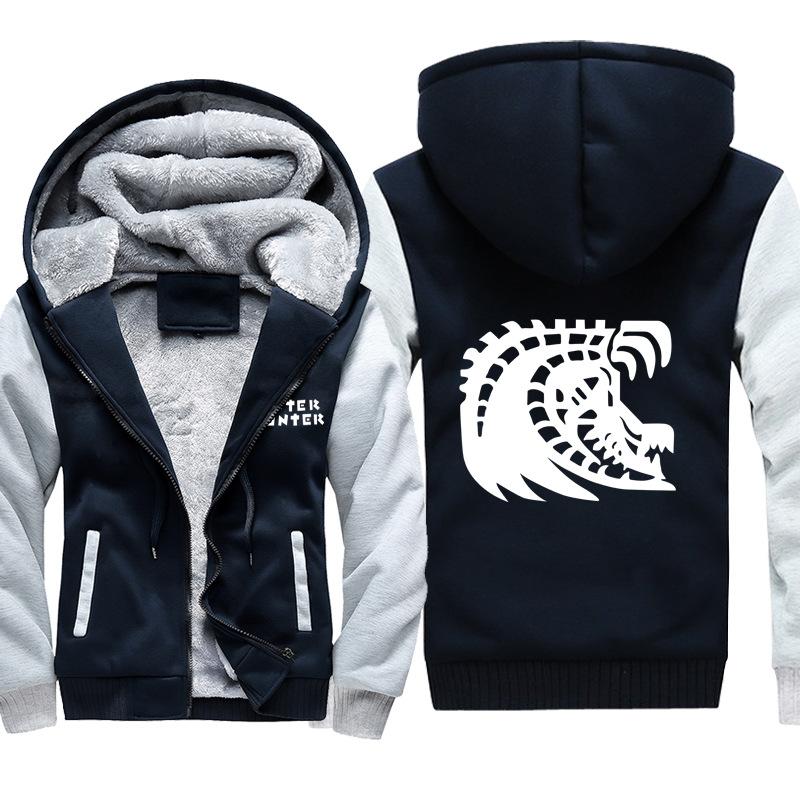 Monster Hunter Jackets - Solid Color Monster Hunter Black Eclipse Dragon Icon Super Cool Fleece Jacket