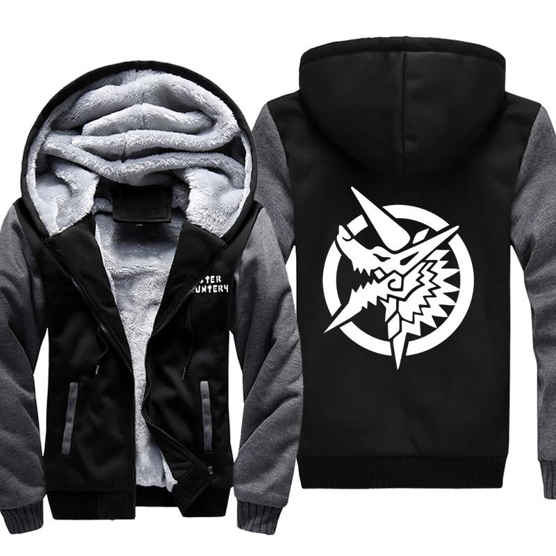Monster Hunter Jackets - Solid Color Monster Hunter Ray Wolf Dragon Fleece Jacket