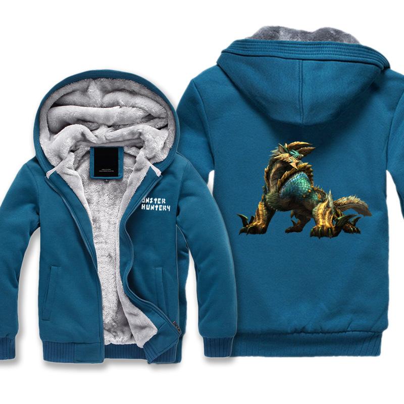Monster Hunter Jackets - Solid Color Monster Hunter Game Ray Wolf Dragon Icon Super Cool Fleece Jacket