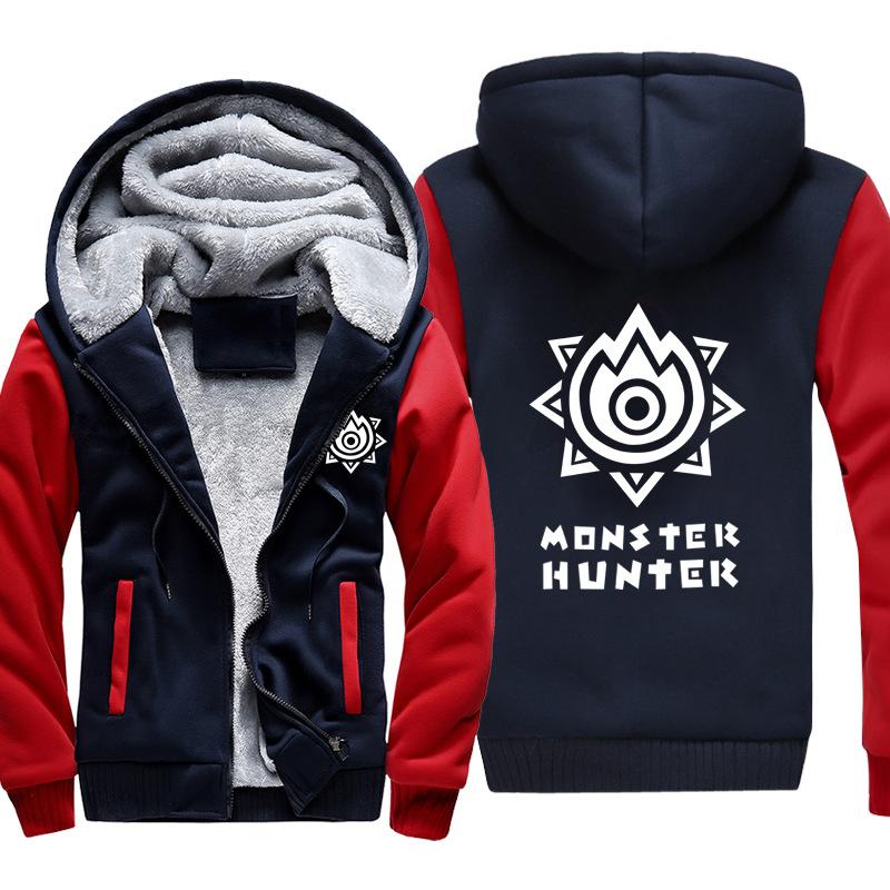 Monster Hunter Jackets - Solid Color Monster Hunter Game LOGO Icon Super Cool Fleece Jacket