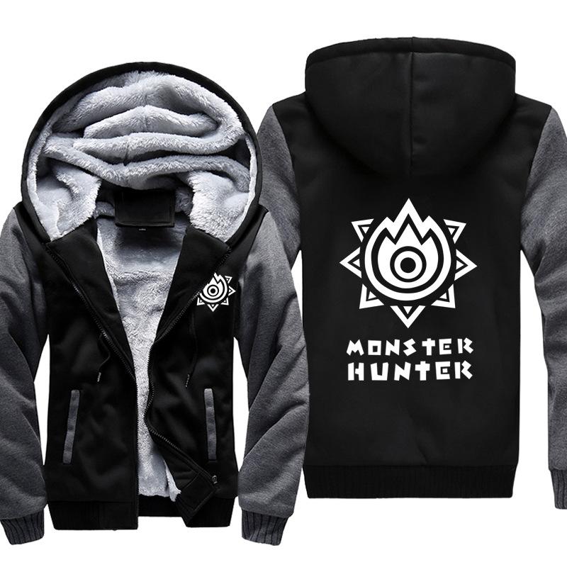 Monster Hunter Jackets - Solid Color Monster Hunter Game LOGO Icon Super Cool Fleece Jacket