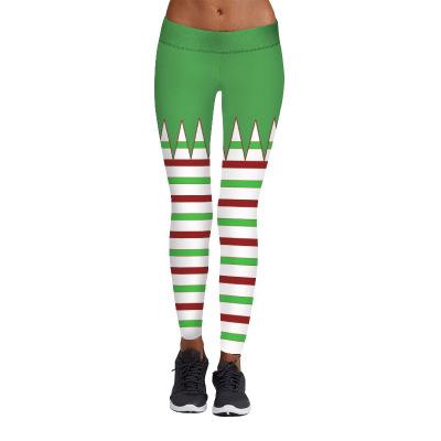 Christmas Leggings - Women 3D Xmas Theme Workout Stripe Legging