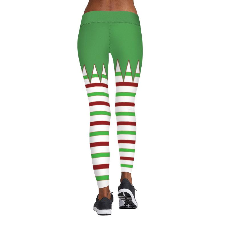 Christmas Leggings - Women 3D Xmas Theme Workout Stripe Legging