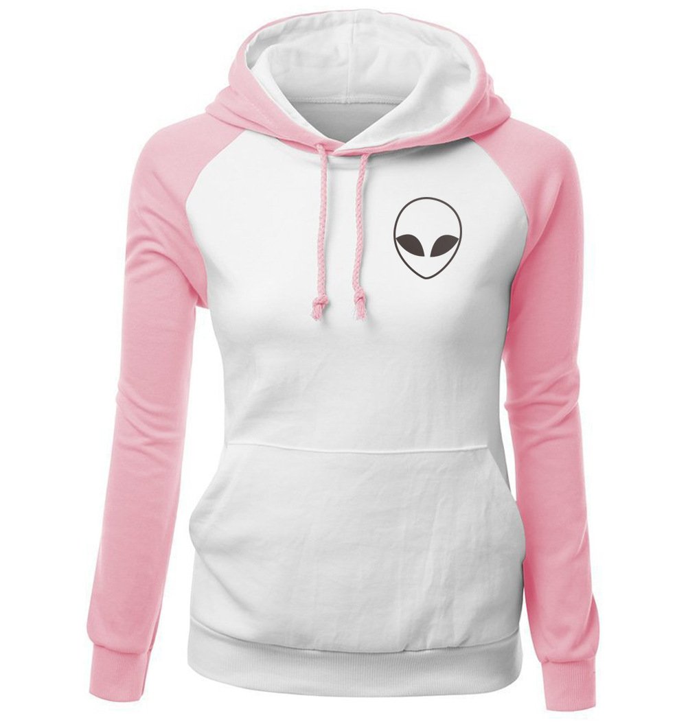 Women Hoodies - Women Hoodie Series Alien Icon Super Cute Fleece Hoodie