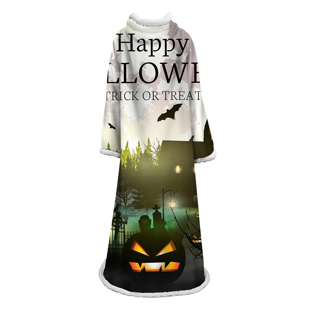 3D Digital Printed Blanket With Sleeves-Blanket Robe Halloween Party