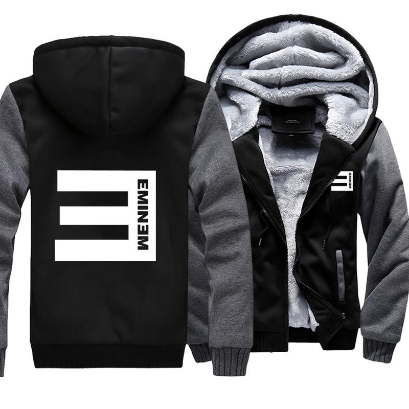 Eminem Jackets - Solid Color Eminem White Logo Icon Super Cool Fleece Jacket