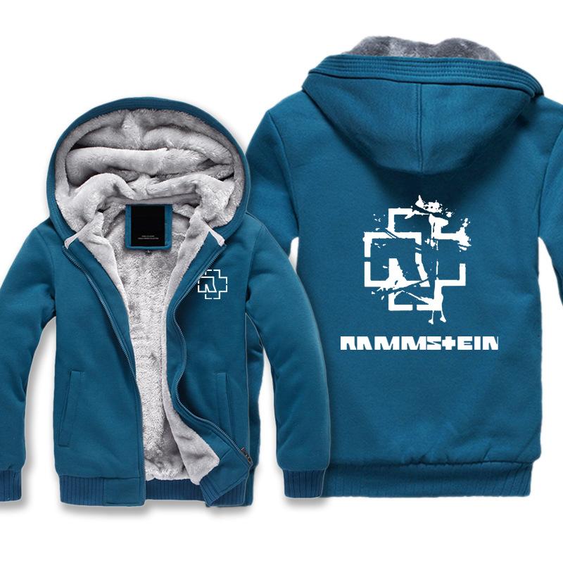 Rammstein  Jackets - Solid Color Rammstein White Sign Fleece Jacket